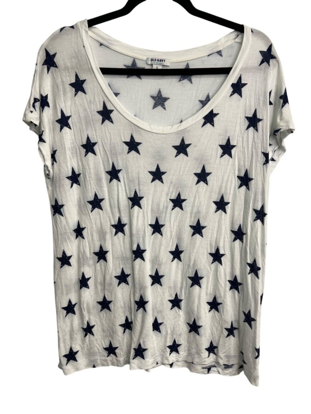 Old Navy Tee XL Star Print Short Sleeve Scoop Neck T Shirt Nautical Patriotic
